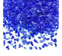 Ocefeiyue Cobalt Blue Crushed Glass for Resin Art,Broken Fire Glass Pieces for Tabletop Fire Pit,Crafts,Home Decorations Vase Fillers,15 OZ