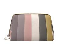 OCELIO A Warm And Rustic Colour Scheme Leather Portable Cosmetic Bag (Large), Leather Clutch Zipper Cosmetic Bag,Toiletry Bag Travel Bag, Travel Storage Bag, White, One Size