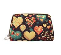 OCELIO Heart Crush Flower Leather Portable Cosmetic Bag (Large), Leather Clutch Zipper Cosmetic Bag,Toiletry Bag Travel Bag, Travel Storage Bag, White, One Size