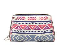 OCELIO Plain Geometric Floral Pattern Leather Portable Cosmetic Bag (Large), Leather Clutch Zipper Cosmetic Bag,Toiletry Bag Travel Bag, Travel Storage Bag, White, One Size