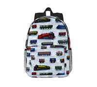 OCELIO Wild Bobcat 15-Inch Lightweight Student Backpack Girls And Boys Backpack Laptop Backpack, Train Cars, One Size