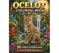 Ocelot Coloring Book for All Ages: 50 Beautiful and Unique Ocelot Coloring Pages Featuring Tropical Rainforests, Wildlife Adventures, Jungle ... Adults (Rare Wild Cats Coloring Book Series)