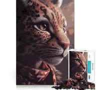 Ocelot Portrait Jigsaw Puzzles for Adults 1000 Pieces Strengthen Memory Family Bond Clean Edge Birthday Gift (38x26cm)
