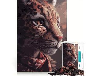 Ocelot Portrait Jigsaw Puzzles for Adults 1000 Pieces Strengthen Memory Family Bond Clean Edge Birthday Gift (38x26cm)