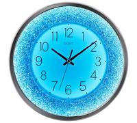 OCEST 12 Inch Wall Clocks Crushed Diamond Night Light, Silent LED Sparkle Glow in The Dark Decorative Large Display Clock for Bedroom, Living Room, Kitchen - Silver