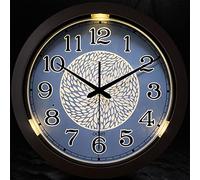 OCEST 13cm Luminous Wall Clock Grow in the Dark Silent Adjustable Brightness LED Wooden Large Display Battery Operated Clock for Bedroom Living Room Kids Room Bathroom Gift