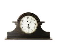 OCEST Vintage Farmhouse Mantel Clock - 13 x 7 Inch Quartz Gilt Finish Battery Operated, Contemporary Napoleon Classic Desk & Shelf Décor for Living Room Office Tabletop Bedside (Walnut Brown)