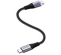 Ocetea 240W Short USB C to USB C Charger Cable, PD3.1 Fast Charging USBC Lead Compatible with iPhone 15/16 Pro Max Plus, MacBook Pro, iPad Pro, Galaxy S24 Ultra, Pixel (0.3M)