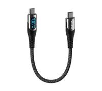 Ocetea Short USB C to USB C Charger Cable, 100W PD Fast Charging Cable with LED Display, Compatible with iPhone 16 15 Pro Max, Galaxy S24 S23 Ultra, Pixel 7, Huawei, MacBook Pro(30CM)