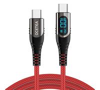 Ocetea USB C to USB C Charger Cable, 100W USB C Cable with LED Display, PD Fast Charging Cable Compatible with iPhone 15 Pro Max, Galaxy S24 S23 Ultra, Pixel 7, Huawei Mate 60 Pro, MacBook Pro(3M)