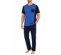 Ocextami Mens Pyjamas Set Short Sleeve Cotton Pjs Two-Piece Sets