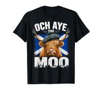 Och Aye THE MOO Scottish Highland Cow Tartan Humor Fun Art Value Graphic T-Shirt