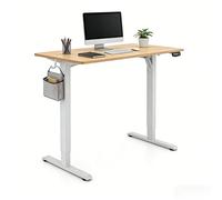 ochama Electric Standing Desk, Oak Colour, 120*60cm, Full Board Tabletop, 2-Level Memory Height, 70KG Load Capacity, UK Standard & CE Dual Certification, Eco-Friendly Tabletop, Desk for Office / Study