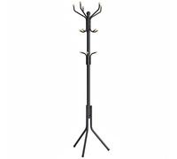 Ochama Metal Hall Tree, Freestanding Coat Rack with 12 Hooks for Entryway, Clothes and Hats, Black