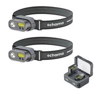 ochama MH1 Smart Multi-Function Head Torch Set, 2 Headlamps, 1 Base, 1 Strap, 1 Type-C Charging Cable, 1 Charging Box Included, Smart Gesture Sensor Dimmable Light, Must-Have for Outdoor Camping