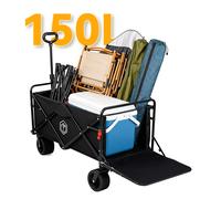 ochama Off-Road Tank Wheel Camping Wagon 150L Rear Opening, 260kg Load Capacity, 450L Stackable Capacity, Dual Brake Explosion-Proof Wheels, Reinforced Carbon Steel Frame, Thickened PP Base Plate, For