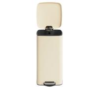 Ochama Trash Can, 8-Gallon Trash Bin, Stainless Steel Kitchen Garbage Can, Sand Beige