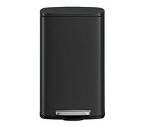Ochama x SONGMICS 50 L Kitchen Bin, Rubbish Bin, Stainless Steel Trash Bin, Soft Close, Step-On Pedal, Removable Inner Bucket, Black