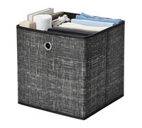 Ochama x SONGMICS Cube Organisers, Foldable Fabric Storage Boxes with Handles, Set of 6, for Shelves, Clothes, Black