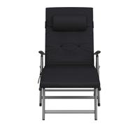 Ochama x SONGMICS Outdoor Lounge Chair, Multi-Level Adjustable Backrest, Lightweight Rust-Proof Aluminum Alloy Frame, Portable Folding Garden Chair with Padded Armrests, Full-Recline Size 60x183x97cm,
