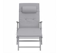 Ochama x SONGMICS Outdoor Lounge Chair, Multi-Level Adjustable Backrest, Lightweight Rust-Proof Aluminum Alloy Frame, Portable Folding Garden Chair with Padded Armrests, Full-Recline Size 60x183x97cm,