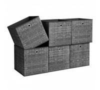 Ochama x SONGMICS Storage Boxes, Set of 6, Non-Woven Fabric Organiser Boxes with Handle, Boxes Storage, 33 x 33 x 33 cm, Organiser Box, for Cube Shelf, Grey