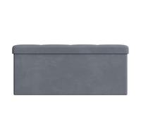 Ochama x SONGMICS Storage Ottoman, Foldable Velvet Storage Bench, 2 Extra Storage Boxes, 38 x 110 x 38 cm, for Hallway, Living Room, Bedroom, Dark Grey