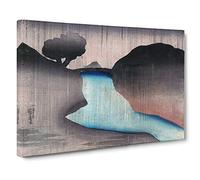 Ochanomizu in The Rain by Utagawa Kuniyoshi Painting Canvas Print | Gallery Wrapped 30mm Frame Wall Art | 30x20 inches | Ready to Hang | Asian Landscape Picture | Living Room Bedroom Lounge Office
