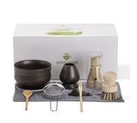 Ochcahser Matcha Whisk Set, Matcha Bowl with Spout and Coaster, Matcha Whisk and Holder, Sifter, Scoop, Spoon, Cleaning Brush - 10 Pcs Complete Ceramic Matcha Kit