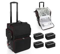OCHEAL Large Makeup Train Case with 4 Clear Travel Makeup Bags Set, Cosmetic Makeup Case for Hairstylist, Hairdresser Storage Bag with Detachable Pouch,Heat Insulation and Anti-scalding Full layer,