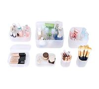 OCHEAL Makeup Organizer Case set of 6,Stackable Clear Makeup Organizer Holder, Multi-size Makeup Case Vanity Storage Holder Set for Makeup, Jewelry, toiletries,Makeup Artist Must Have
