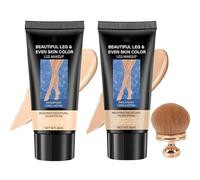 O'CHEAL No Transfer Leg Makeup Cream, 2Pcs Body Perfector Cream and Brush, Body Coverage Perfector Waterproof, Leg Makeup Waterproof No Transfer, Tattoo Cover Up Makeup Full Coverage (#01+#02)