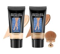 O'CHEAL No Transfer Leg Makeup Cream, 2Pcs Body Perfector Cream and Brush, Body Coverage Perfector Waterproof, Leg Makeup Waterproof No Transfer, Tattoo Cover Up Makeup Full Coverage (#01+#03)