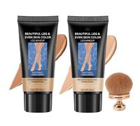 O'CHEAL No Transfer Leg Makeup Cream, 2Pcs Body Perfector Cream and Brush, Body Coverage Perfector Waterproof, Leg Makeup Waterproof No Transfer, Tattoo Cover Up Makeup Full Coverage (#02+#03)
