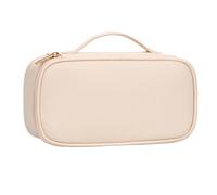 OCHEAL Small Makeup Bag,Portable Cute Makeup Pouch Travel Bag for Women and Girls with Makeup Brush Compartment Organizer cosmetics Bags-Beige