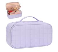 OCHEAL Small Makeup Bag,Portable Cute Travel Makeup Bag Pouch for Women Girls Makeup Brush Organizer Cosmetics Bags with Compartment-Purple