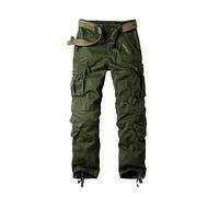 OCHENTA Men's Casual Military Army Camo Combat Trousers,Wild Cargo Pants with 8 Pockets #3357 Army Green 44