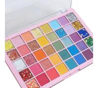 OCHILIMA 40 Colors Glitter Sparkle Eyeshadow Makeup Palette Pallets For Women Girls Black White Glitter Chunky Eyeshadow Pressed Powder Pink Shimmer Glue Gel Eyeshadow (40 Colors colorful)