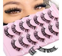 OCHILIMA Natural Cluster Lashes D Curl Extensions Russian Strip Lash Clusters Wispy False Eyelashes Natural Look DIY Lash Extensions Multipack (DIY10-4)