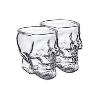 Ochine Skull Shot Glasses,Funny Skull Face Drinking Cup,2.8 Oz 1/2/6 Pcs Skull Shaped Clear Whiskey Glass,Clear Beer Shot Glasses Perfect for Tea,Wine,Cocktail Vodka