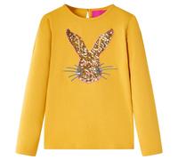 (ochre, 104) Kids' T-shirt with Long Sleeves Children's T Shirt Kids' Tops Tee Rabbit Print