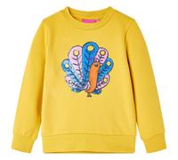 (ochre, 116) Kids' Sweatshirt with Sequin Children Toddler Tops Pullover Peacock Design