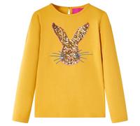 (ochre, 92) Kids' T-shirt with Long Sleeves Children's T Shirt Kids' Tops Tee Rabbit Print
