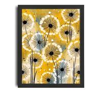 Ochre And Grey Wall Art Dendelion Clocks Print Nature Inspired Ochre Home Decor Poster A2 - Wall Art Home Decor Movie Poster Canvas Film Cinema Retro Vintage Cult Classic Nostargic Saga Modern reprin