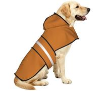 Ochre color Print Dog Raincoat - Hooded Pet Raincoat, Outdoor Windproof Puppy Rain Poncho for Medium Large Dogs