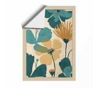 Ochre Flourish Botanical Unframed Wall Art Print A4 (29.7×21cm), Wall Decor for Living Room, Bedroom, Office & Home, Art Gift