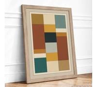 Ochre Geometry Geometric Framed Wall Art Print A2 (59.4×42cm) Oak, Wall