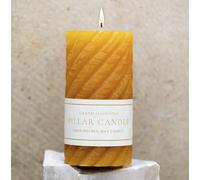 Ochre Pillar Candle, 1x Orange Yellow Twisted Shaped Candle, Rustic Lighting, Ochre Twisted Pillar Candle, Mustard Twisted Candle, 1x Tall Yellow Shaped Candle 7x13cm, Chunky Candle