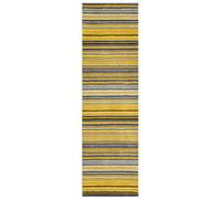 (OCHRE, Runner: 60 x 230 cm) Modern Multi Coloured 100% Wool Rugs Stripe Line Design Small Extra Large Hall Runner Rug Eco Friendly Handmade Mat