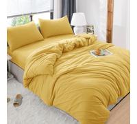 (Ochre , Single ) Luxury Reversible Duvet Covers Quilt Quilted Bedding Set